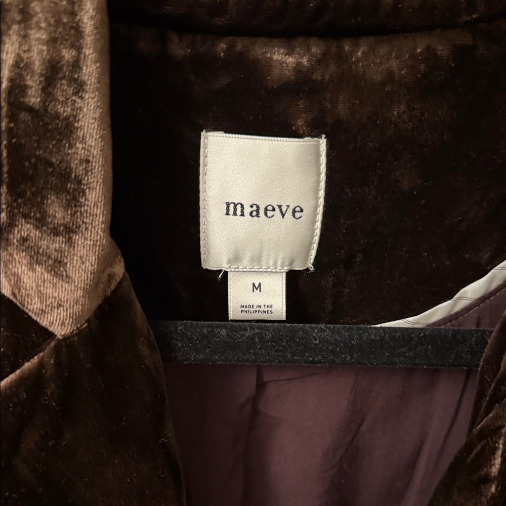 Maeve Chocolate Velvet Blazer